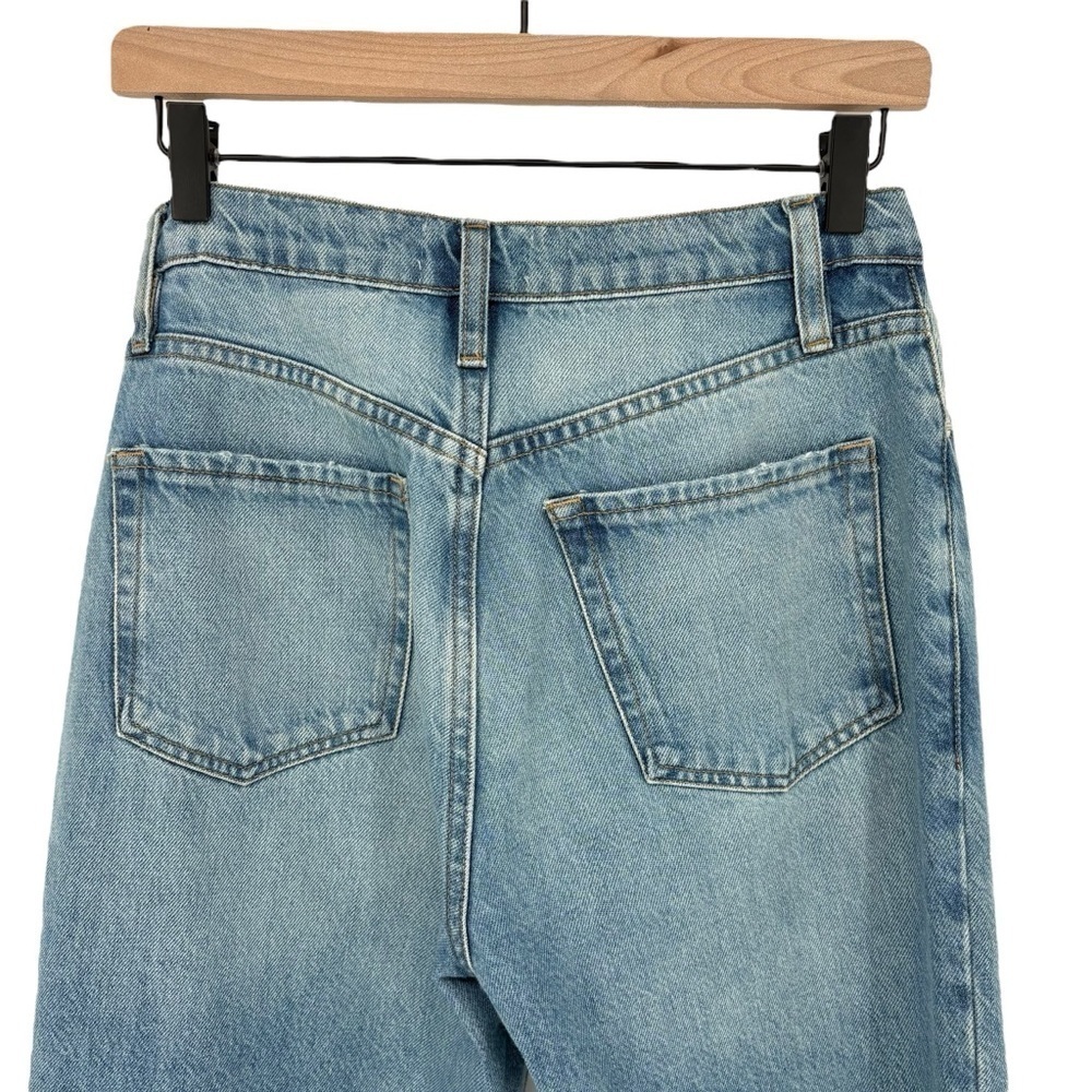 Frame Le Jane Crop Angled Zipper Jeans Size 27 Rhode Wash High Rise Distressed - Picture 8 of 11